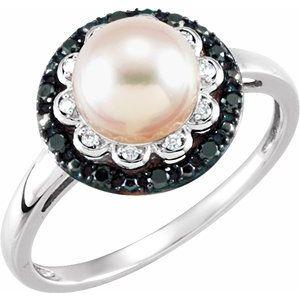 Halo-Style Pearl Ring