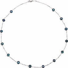 Load image into Gallery viewer, Freshwater Black Cultured Pearl Station 18&quot; Necklace
