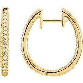 3 CTW Diamond Inside-Outside Hinged 35.3 mm Hoop Earrings