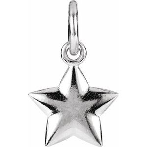 15.75x9.75 mm Puffed Star Charm with Jump Ring