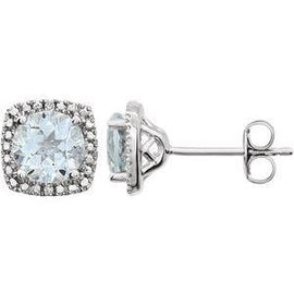 Amethyst & .015 CTW Diamond Earrings