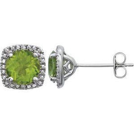 Amethyst & .015 CTW Diamond Earrings