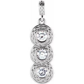 1/3 CTW Diamond Three-Stone Pendant