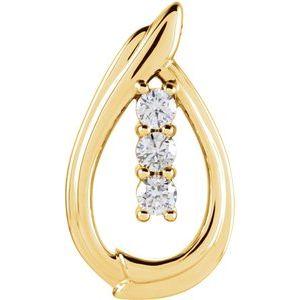 1/2 CTW Diamond 3-Stone Freeform Pendant