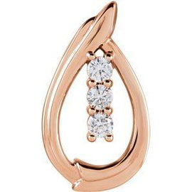 1/2 CTW Diamond 3-Stone Freeform Pendant