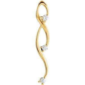 1/2 CTW Diamond 3-Stone Freeform Pendant