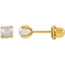 Load image into Gallery viewer, 24K Gold-Washed Imitation Pearl Piercing Earrings
