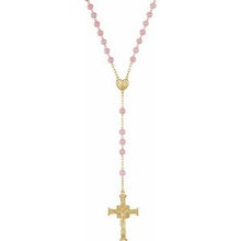 Load image into Gallery viewer, Gold Filled Rose Quartz Rosary
