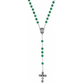 Dyed Green Quartz Rosary