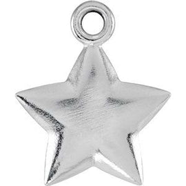 15.75x9.75 mm Puffed Star Charm with Jump Ring