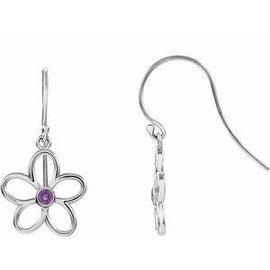 Amethyst Flower Earrings