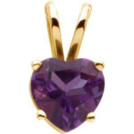 6 mm Amethyst Heart Pendant