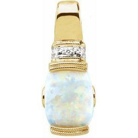 Opal, Pink Tourmaline & .025 CTW Diamond Pendant