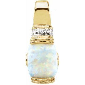 Opal, Pink Tourmaline & .025 CTW Diamond Pendant
