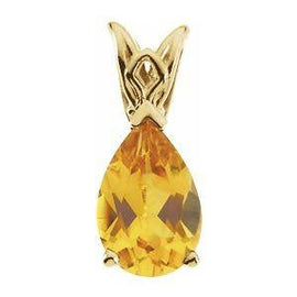 Citrine Pear Scroll Setting® Pendant