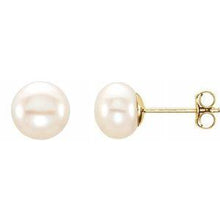 Load image into Gallery viewer, 5-6 mm White Freshwater Cultured Pearl Earrings
