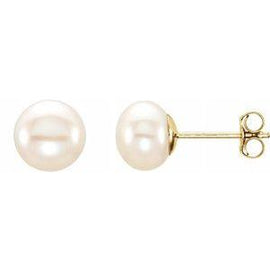 5-6 mm White Freshwater Cultured Pearl Earrings