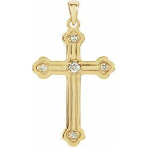 32x22 mm Grooved Cross Pendant