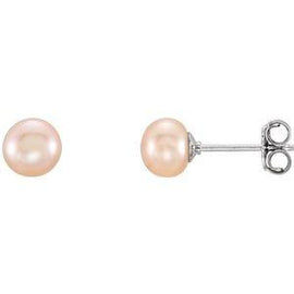 5-6 mm White Freshwater Cultured Pearl Earrings