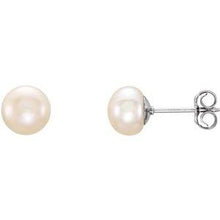 Load image into Gallery viewer, 5-6 mm White Freshwater Cultured Pearl Earrings
