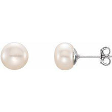 Load image into Gallery viewer, 5-6 mm White Freshwater Cultured Pearl Earrings
