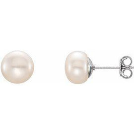 5-6 mm White Freshwater Cultured Pearl Earrings