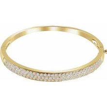 Load image into Gallery viewer, 3 CTW Diamond Pave&#39; Bangle 7&quot; Bracelet
