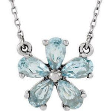 Load image into Gallery viewer, Sky Blue Topaz Flower 16&quot; Necklace

