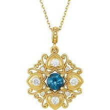 Load image into Gallery viewer, London Blue Topaz &amp; 1/4 CTW Diamond 18&quot; Necklace
