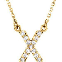 Load image into Gallery viewer, Initial A 1/8 CTW Diamond 16&quot; Necklace
