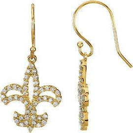 1/3 CTW Diamond Fleur-de-Lis Earrings