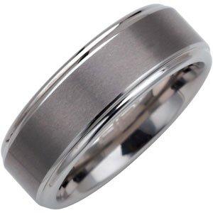 8 mm Satin Finished Band with Ridged Edges