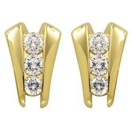 1 1/8 CTW Diamond 3-Stone Earrings