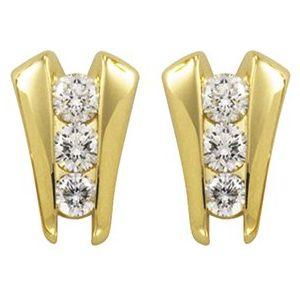 1 1/8 CTW Diamond 3-Stone Earrings