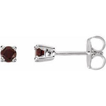 Load image into Gallery viewer, 4 mm Round White Topaz Friction Post Stud Earrings
