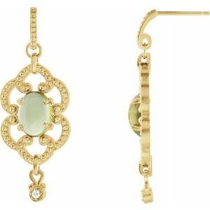 Peridot & .03 CTW Diamond Earrings