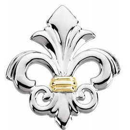 Two Tone Fleur-de-lis Pendant