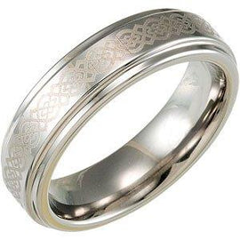 6.3 mm Ridged Band with Grey Laser Design
