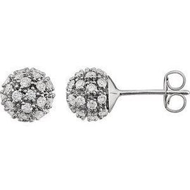 1/4 CTW Diamond Cluster Earrings