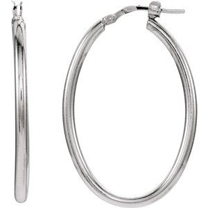 24x34 mm Oval Tube Hoop Earrings