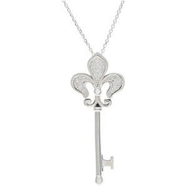 1/5 CTW Diamond Fleur-de-lis Key 18