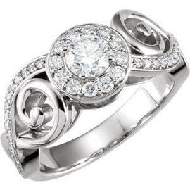 7/8 CTW Diamond Infinity-Inspired Engagement Ring