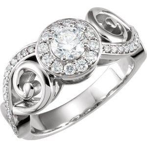 7/8 CTW Diamond Infinity-Inspired Engagement Ring