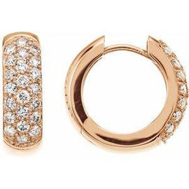 7/8 CTW Diamond Pavé Hoop Earrings