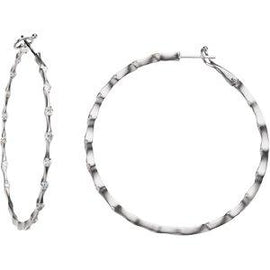 1 1/5 CTW Diamond Inside-Outside 50.5 mm Hoop Earrings