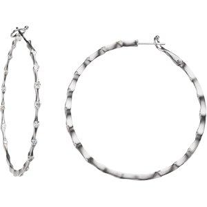 1 1/5 CTW Diamond Inside-Outside 50.5 mm Hoop Earrings