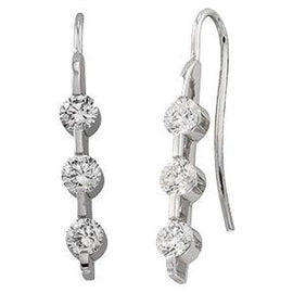 1 3/8 CTW Diamond 3 Stone Earrings