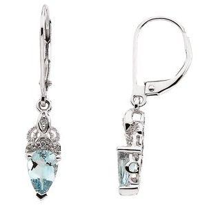 Aquamarine & Diamond Earrings