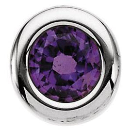 4 mm Round Imitation Blue Zircon Birthstone Slide Pendant