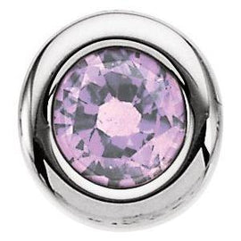 4 mm Round Imitation Blue Zircon Birthstone Slide Pendant